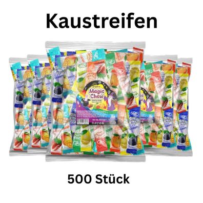500 Kaustreifen Magic Chew einzeln verpackt Fruchtmix Großpackung