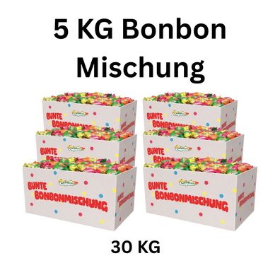 30 kg Bonbon Mischung bunt einzeln verpackt Hartkaramelle Großpackung