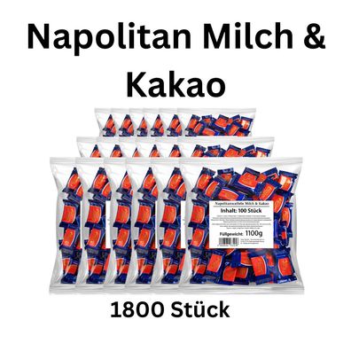 1800x Napolitan Waffeln Milch Kakao einzeln verpackt Vorteilspack
