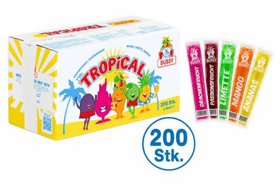 200 Wassereis Sticks Bussy Mix 5 Sorten Großpackung Vorratspack Preisgünstig