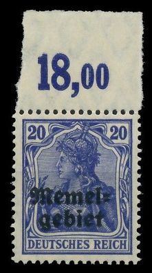 MEMEL 1920 Germania Nr 4 POR postfrisch ORA X41695A