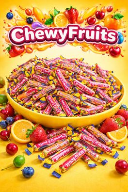 500 Stk Kaubonbons Frucht Mix Chewy Fruit Süßigkeiten Party Großpack Kamelle