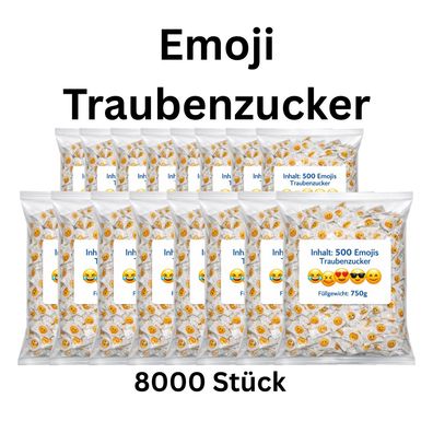 8000x Emoji Traubenzucker einzeln verpackt Karneval Wurfmaterial XXL