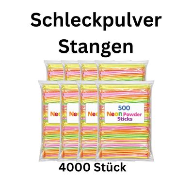 4000x Schleckpulver Stangen Neon bunt einzeln Wurfmaterial Mega Mix