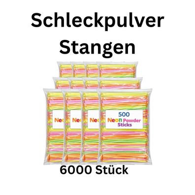 6000x Schleckpulver Stangen Neon bunt einzeln Wurfmaterial XXL Mega