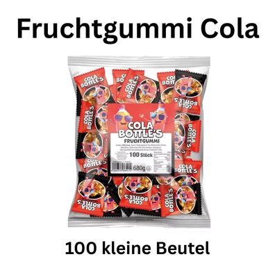 100x Cola Fruchtgummi Mini Beutel einzeln verpackt Süßigkeiten Mix