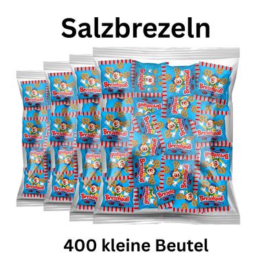 400x Salzbrezeln einzeln verpackt Mini Snack Beutel Knabber Party Vorrat