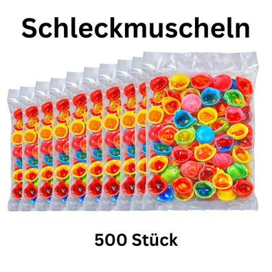 500x Schleckmuscheln bunt einzeln verpackt Kinder Party Mix Süßwaren