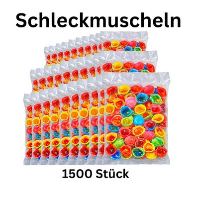 1500x Schleckmuscheln bunt einzeln verpackt XXL Party Mix Süßwaren Vorrat