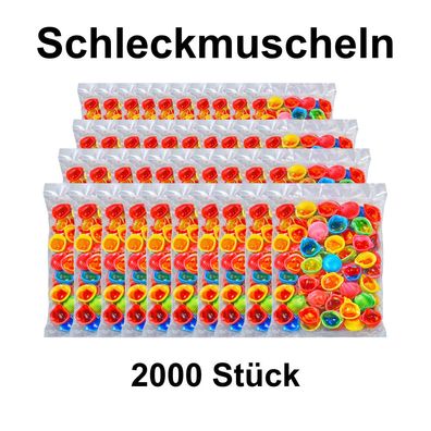 2000x Schleckmuscheln bunt einzeln verpackt XXL Party Mix Süßwaren Vorrat