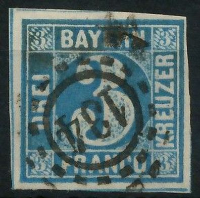 BAYERN Mühlradstempel AUF Nr 2II oMR 134 ZENTR- X7194F6