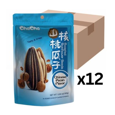 12er-Pack ChaCha Geröstete Sonnenblumenkerne Pekannussgeschmack 160g