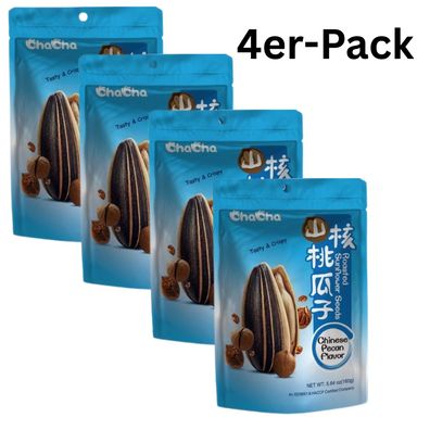 4er-Pack ChaCha Geröstete Sonnenblumenkerne Pekannussgeschmack 160g