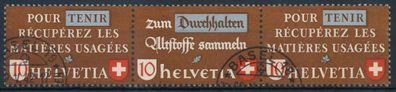 Schweiz Zusammendruck Nr WZd 10 gestempelt 3ER STR X7290B6