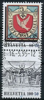 Schweiz 1995 Nr B27Zd4 zentrisch gestempelt SENKR PAAR X731276