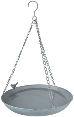 Dekorative Vogeltränke zum Hängen aus Metall für Garten Terrasse&Balkon in Grau