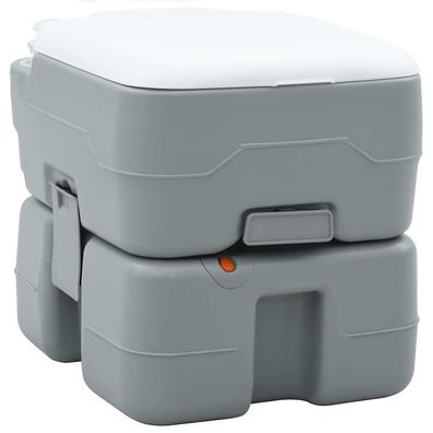 vidaXL Camping-Toilette Grau und Weiß 41,5 x 36,5 x 37,5 cm
