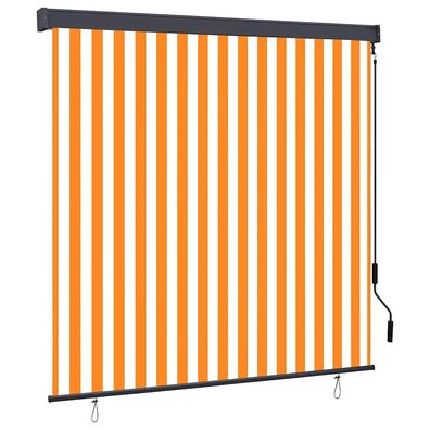 vidaXL Rollo Weiß und Orange 180 x 250 cm Stoff und Aluminium