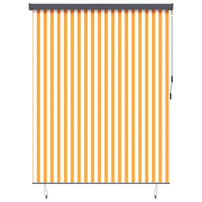 vidaXL Rollo Weiß und Orange 200 x 250 cm Stoff und Aluminium