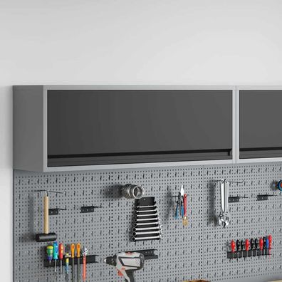vidaXL Werkzeugschrank mit Speicher Schwarz und Grau 100 x 25 x 35 cm