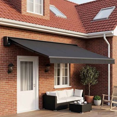 vidaXL Markisenersatzstoff Anthrazit 400 x 300 cm Polyester