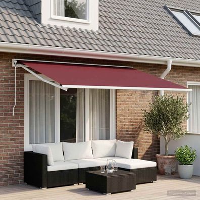 vidaXL Markisenersatzstoff Bordeauxrot 350 x 200 cm Polyester