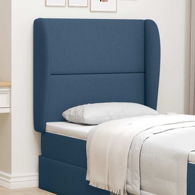 vidaXL Kopfteil Ohr Blau 80 x 23 x 6 cm Stoff