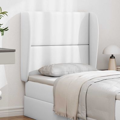 vidaXL Kopfteil Ohr Weiß 80 x 23 x 6 cm PVC