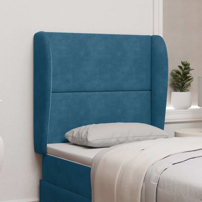 vidaXL Kopfteil Ohr Blau 80 x 23 x 6 cm Samt