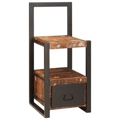 vidaXL Ankleidehaken mit Regal Mehrfarbig Massives upgecyceltes Holz