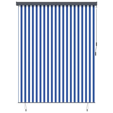 vidaXL Rollo Blau und Weiß 200 x 250 cm Stoff und Aluminium