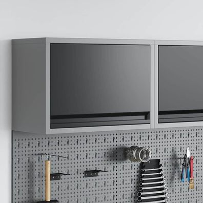 vidaXL Werkzeugschrank mit Speicher Schwarz und Grau 50 x 25 x 35 cm