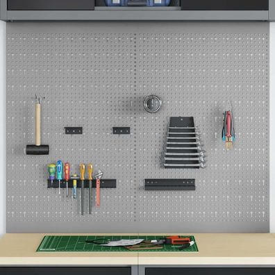 vidaXL Werkzeugwandpaneel 2 pcs Grau 100 x 1 x 80 cm
