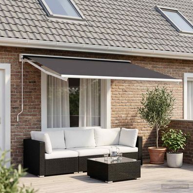 vidaXL Markisenersatzstoff Anthrazit 600 x 350 cm Polyester