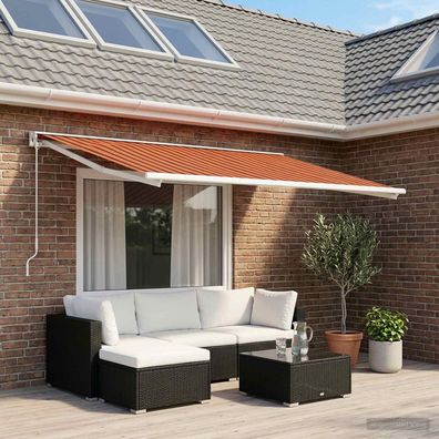 vidaXL Markisenersatzstoff Orange und Braun 350 x 200 cm Polyester