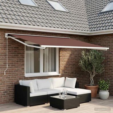 vidaXL Markisenersatzstoff Braun 500 x 350 cm Polyester
