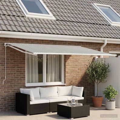 vidaXL Markisenersatzstoff Anthrazit und Weiß 250 x 200 cm Polyester