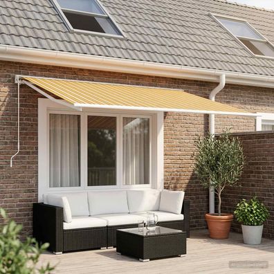 vidaXL Markisenersatzstoff Orange und Schwarz 400 x 350 cm Polyester