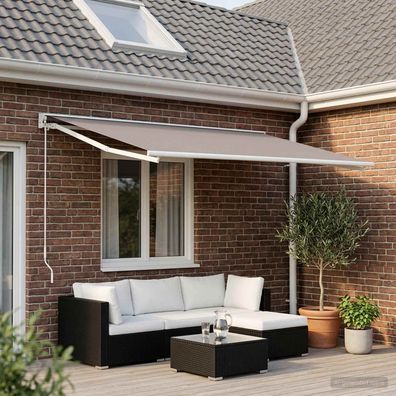 vidaXL Markisenersatzstoff Hellgrau 600 x 350 cm Polyester
