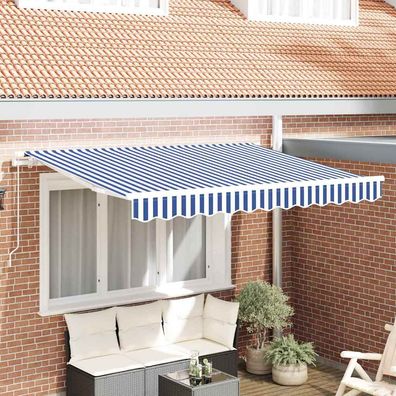 vidaXL Markisenersatzstoff Blau und Weiß 3,5 x 2 m Polyester