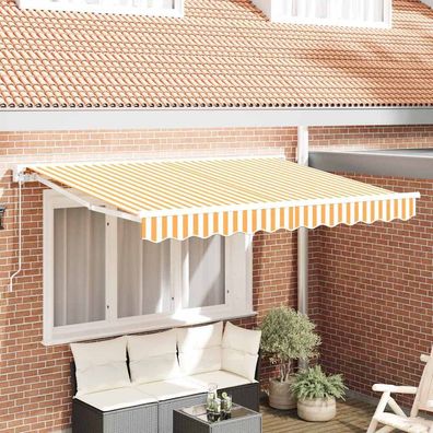 vidaXL Markisenersatzstoff Gelb und Weiß 2,5 x 2 m Polyester