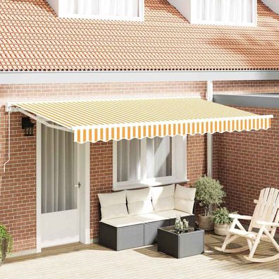 vidaXL Markisenersatzstoff Gelb und Weiß 4 x 2 m Polyester