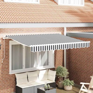 vidaXL Markisenersatzstoff Anthrazit und Weiß 3,5 x 2 m Polyester
