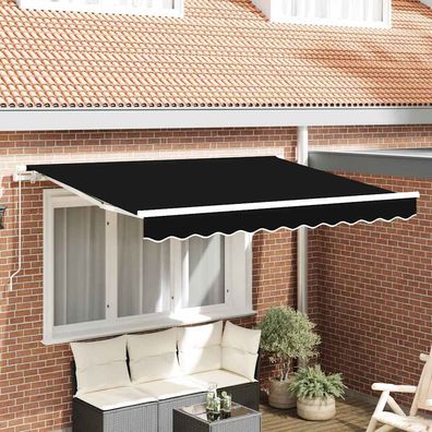 vidaXL Markisenersatzstoff Schwarz 3,5 x 2,5 m Polyester