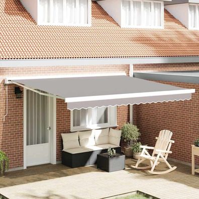 vidaXL Markisenersatzstoff Hellgrau 4 × 3,5 m Polyester