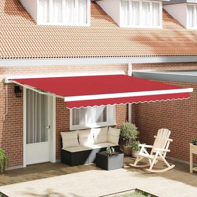 vidaXL Markisenersatzstoff Rot 4 x 3 m Polyester