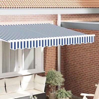 vidaXL Markisenschürzen-Ersatz Blau und Weiß 2,5 m Polyester