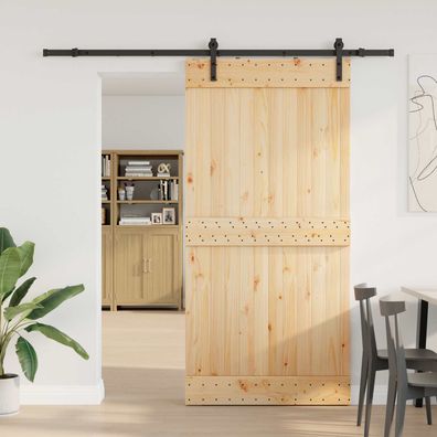 vidaXL Schiebetür NARVIK Natürlich und Schwarz 100 x 210 cm (213,5 cm)