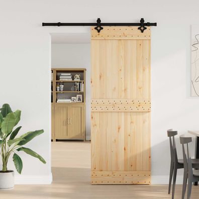 vidaXL Schiebetür NARVIK Natürlich und Schwarz 80 x 210 cm (152,5 cm)