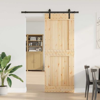 vidaXL Schiebetür NARVIK Natürlich und Schwarz 85 x 210 cm (152,5 cm)